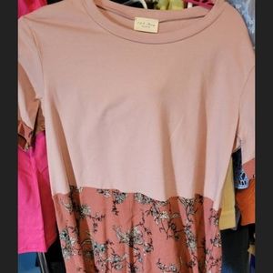 Pink multi colored blouse women's.